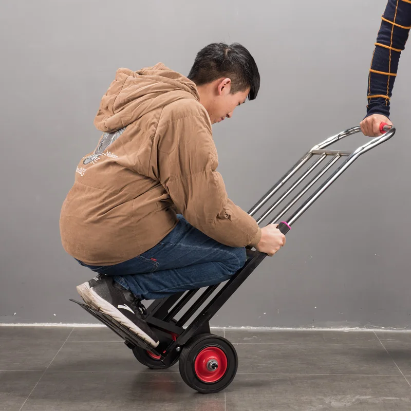 Camión de mano plegable y carrito, carrito de equipaje con estructura de tubo de acero grueso, carrito resistente con capacidad de 330 libras - imagen 3