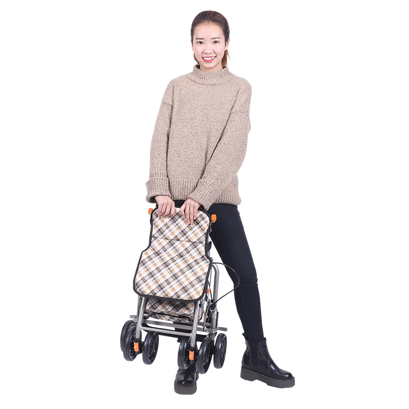 Carro plegable ligero portátil de los carritos de compras para personas mayores de 4KG, andador de ruedas para personas mayores - imagen 5