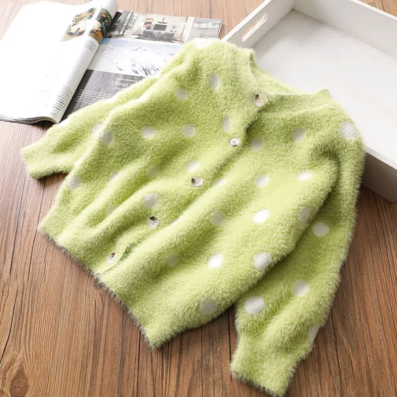 Precioso patrón de puntos, chaqueta para niños, suéter, ropa de primavera para niñas, cárdigan tejido, abrigo para niñas, prendas de vestir cómodas para niños - imagen 4