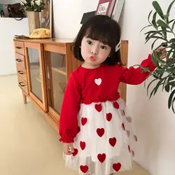 Vestido fiesta para niña con manga larga y volantes tipo tutú