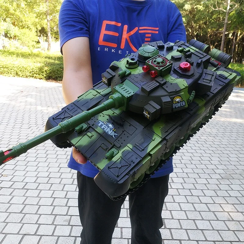 Tanque oruga RC teledirigido con luces para niños – Mando fácil