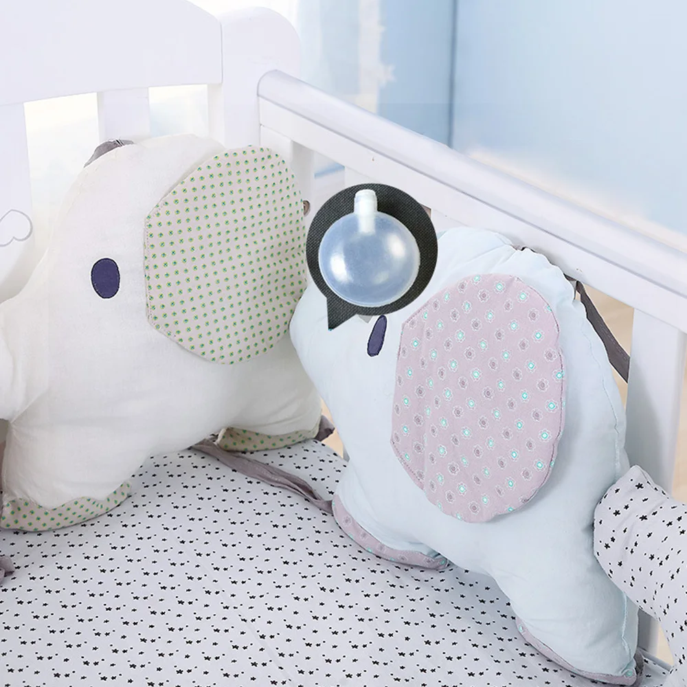 Parachoques de cuna con elefante para bebé – Ropa de algodón para recién nacido - imagen 5