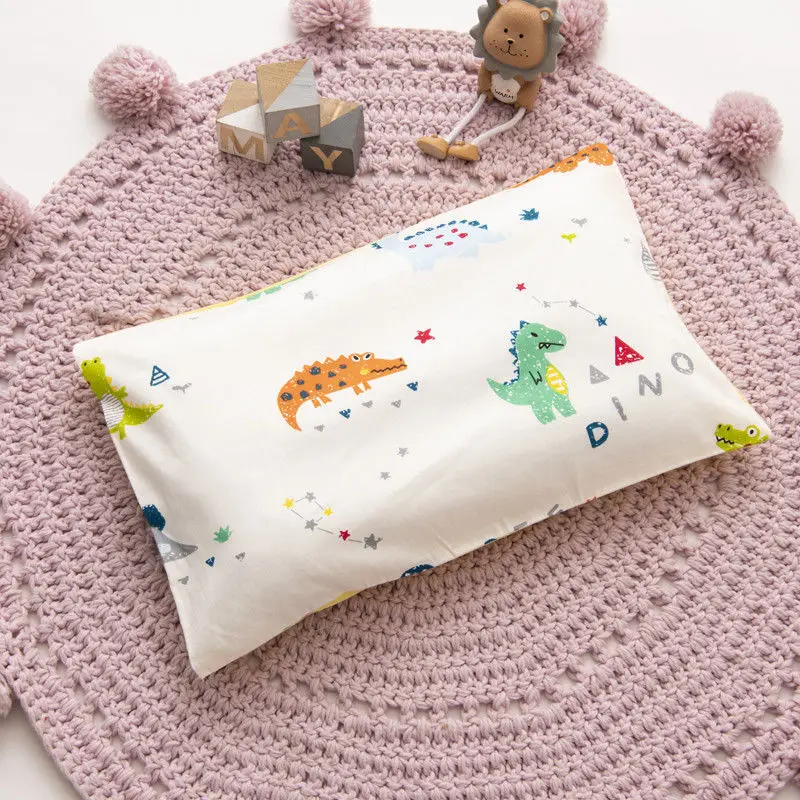 Almohada de algodón para niños, almohada para dormir para guardería, funda de almohada de dibujos animados, almohada suave con núcleo, ropa de cama infantil para niños y niñas Hea - imagen 4