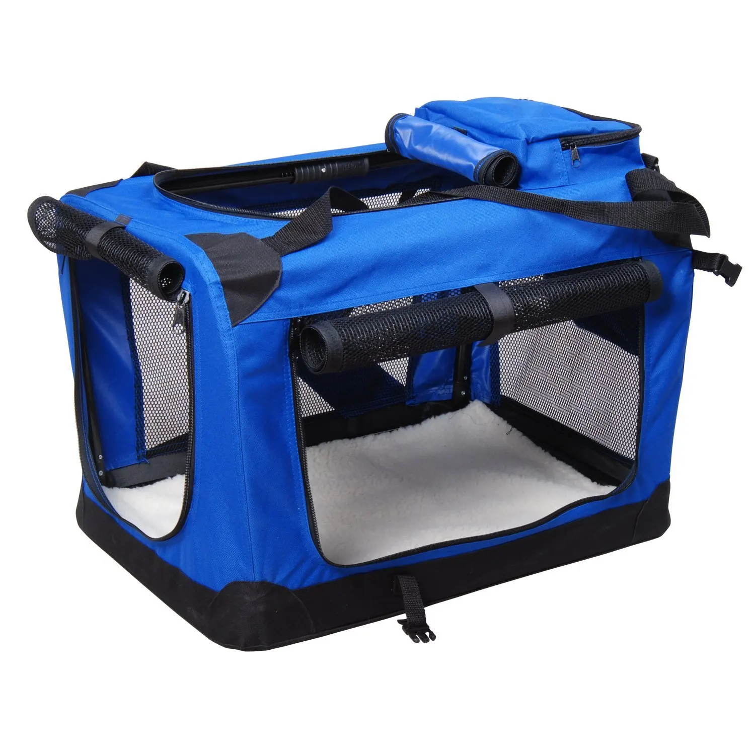 PawHut Bolsa de Transporte Perros Gatos Mascotas Viaje Tubo de Acero 4 Entradas 60 x 42 x 42 cm