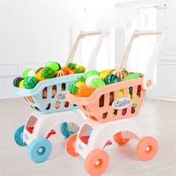 Carrito juguete supermercado con alimentos – Simulación de compra