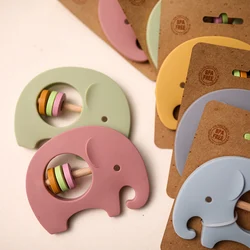 Bopoobo Sonajero de silicona para bebé Elefante – Dentición sin BPA