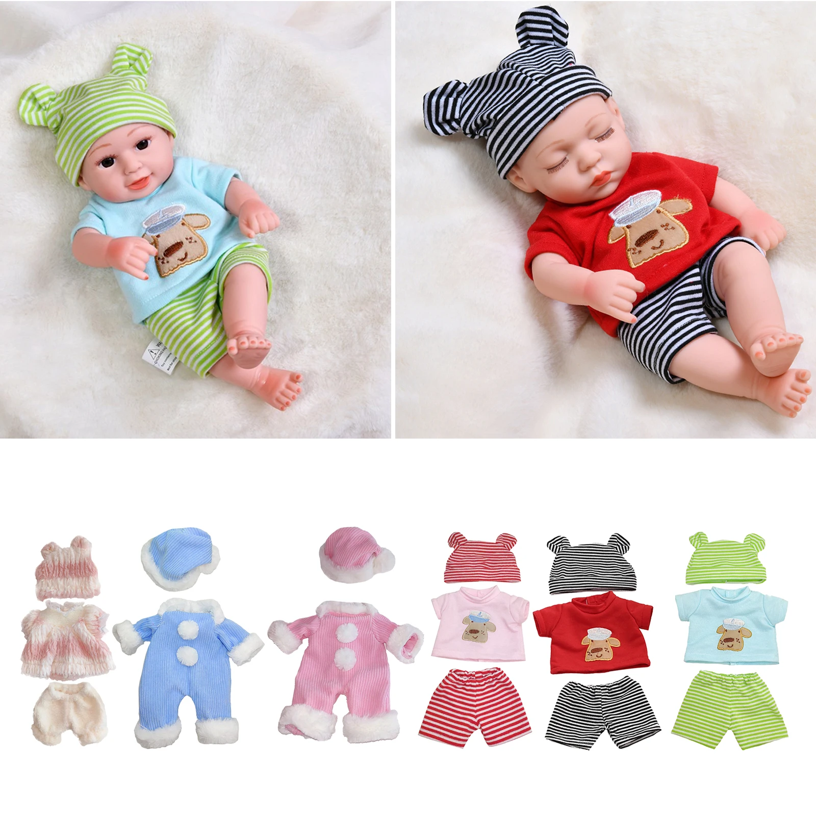 Conjunto de pijama con sombrero para muñeca de 30 cm