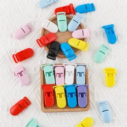 20 piezas Clips de plástico multicolor para chupete, venta al por mayor, soporte para chupete DIY, accesorios de abrazadera de cadena de chupete