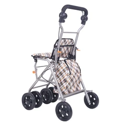 Carrito plegable ligero para compras y andador con ruedas compactas