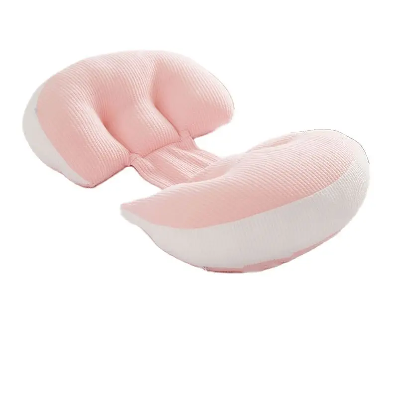 Almohada de apoyo para dormir de algodón puro multifunción para mujeres embarazadas, almohada de cintura para dormir lateral de embarazo a juego de colores en forma de U - imagen 5
