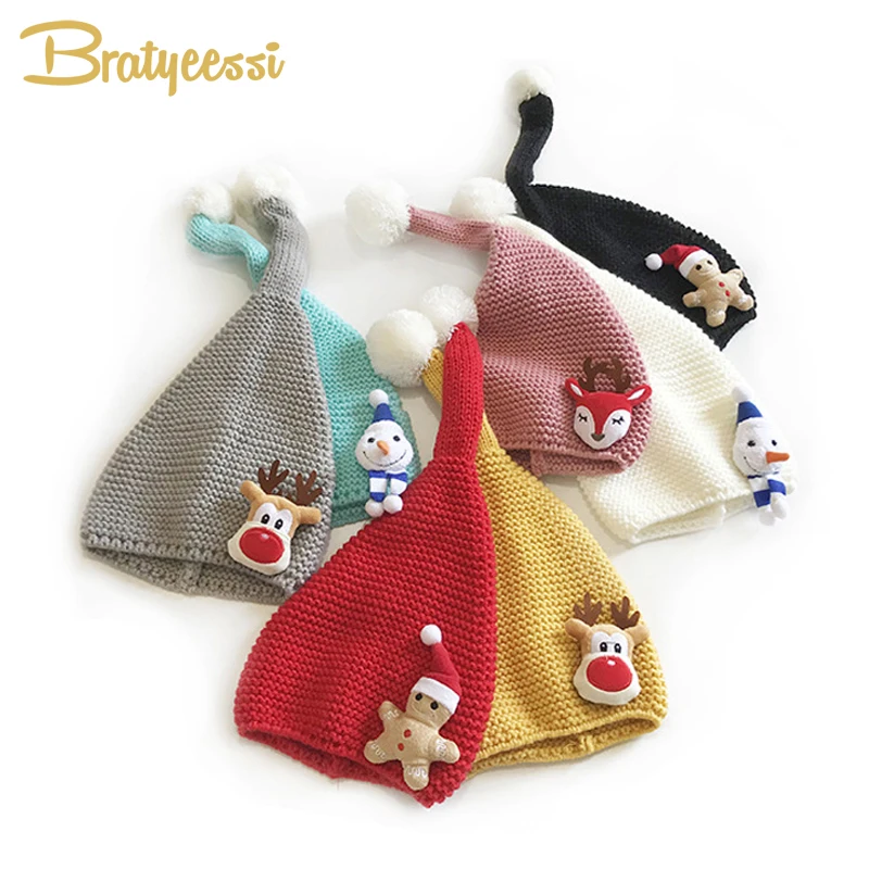 Gorro de Navidad bebé punto con dibujos alegres para niño y niña 1-4 años - imagen 2