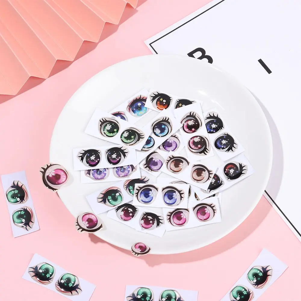 5 pares de pegatinas de ojos de dibujos animados de estrella de conejo, estatuilla de Anime, accesorios de ojos de muñeca, parche de órgano facial, calcomanías de cristal de arcilla DIY - imagen 4