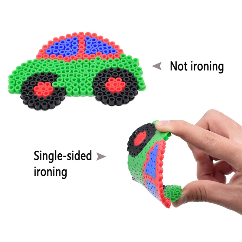 Hama beads-Kit de juguetes Perler para niños, caja de rompecabezas de cuentas de fusible 3D, manualidades creativas hechas a mano, plantilla de juguete, 72 colores, 5mm/2,6mm - imagen 3