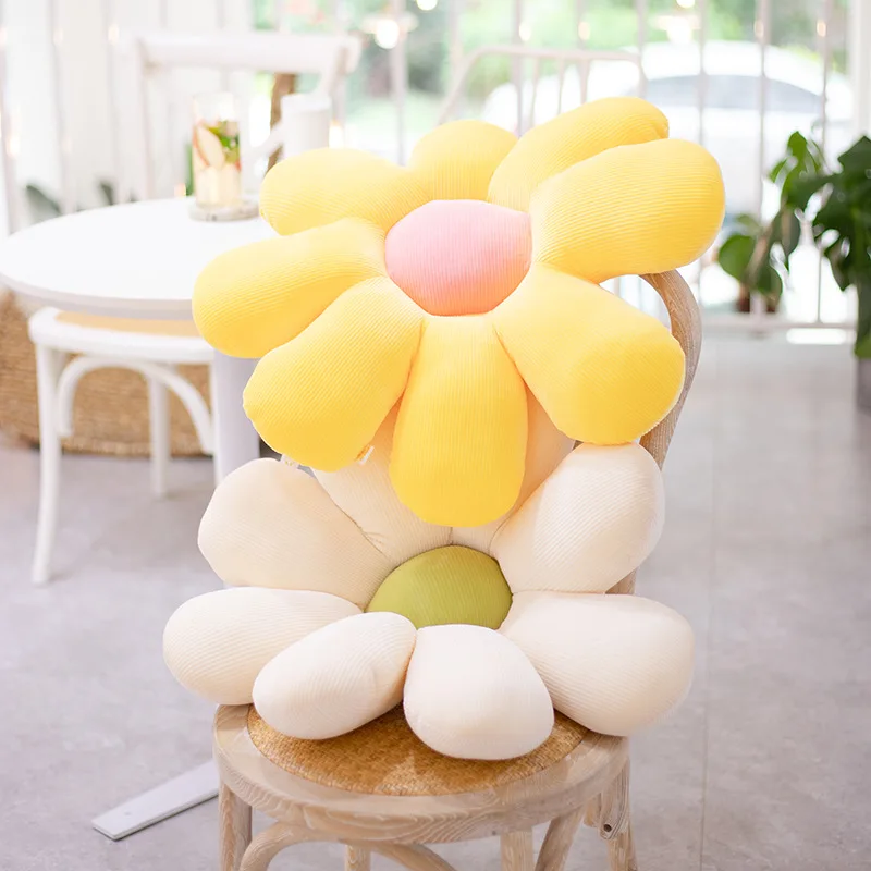 Almohada infantil de felpa floral – Estampado margarita y girasol para silla - imagen 5