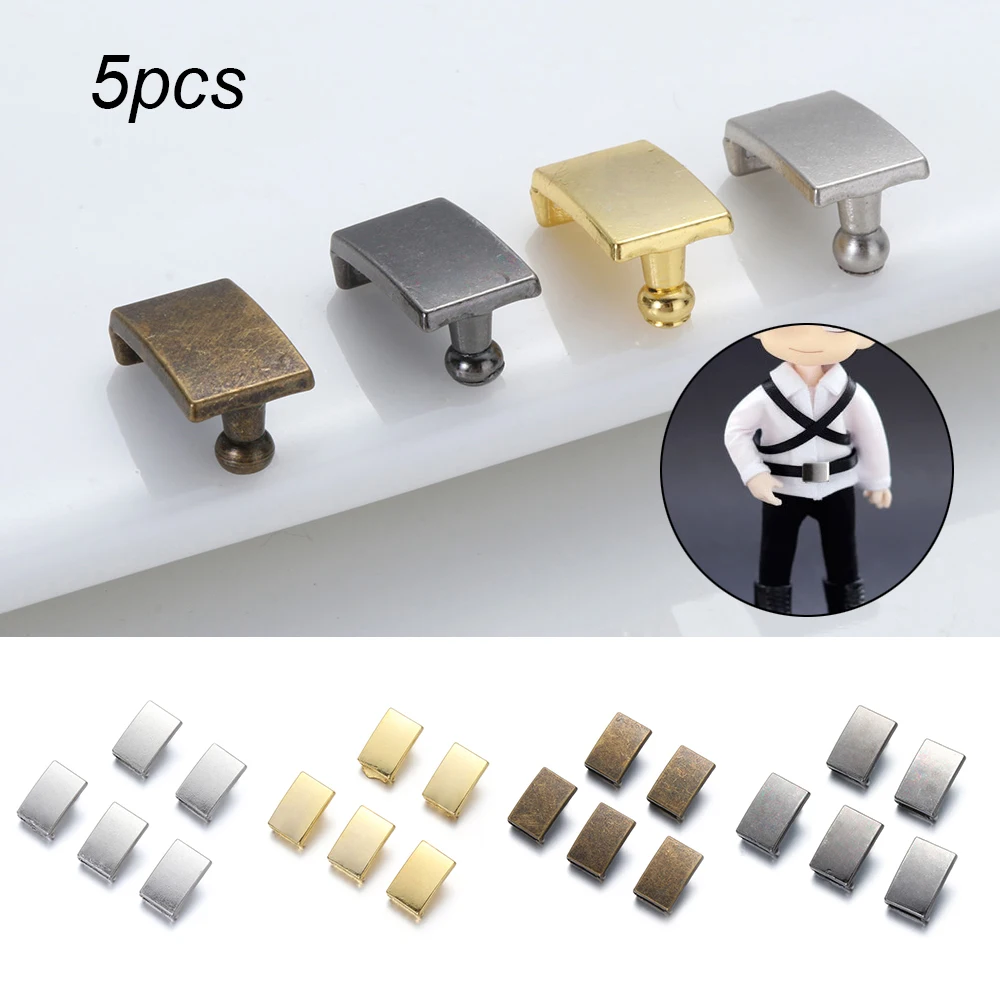Mini hebilla de cinturón Ultra pequeña, hebillas de bolsa de ropa de muñeca, botón de pretina de Metal ultrapequeño, accesorios de costura de ropa DIY, 5 piezas - imagen 2