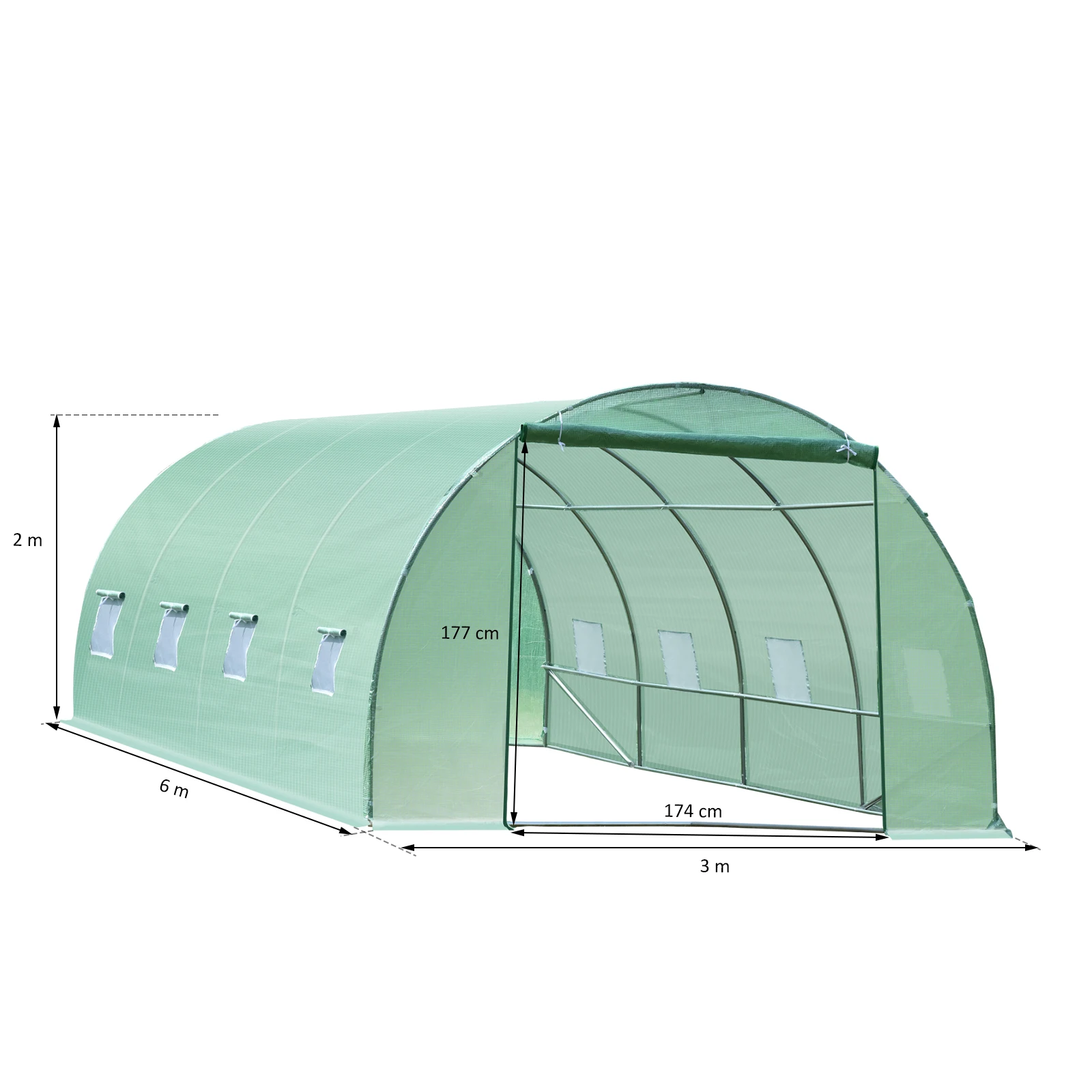 Outsunny Invernadero caseta 600 x 300 x 200 cm para jardin y terraza cultivo de plantas y semillas - imagen 3