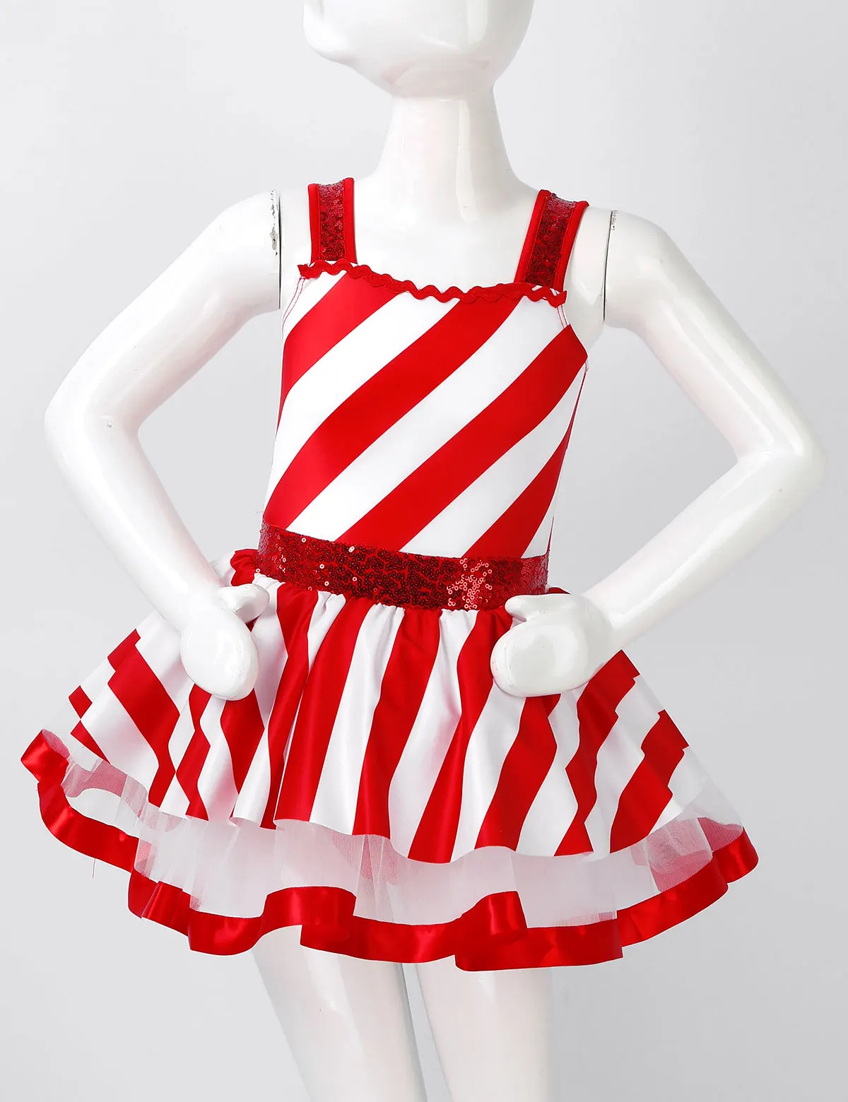 Disfraz de Papá Noel para niña con tutú y lentejuelas - imagen 3