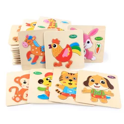Rompecabezas de madera 3D educativo para bebés y niños