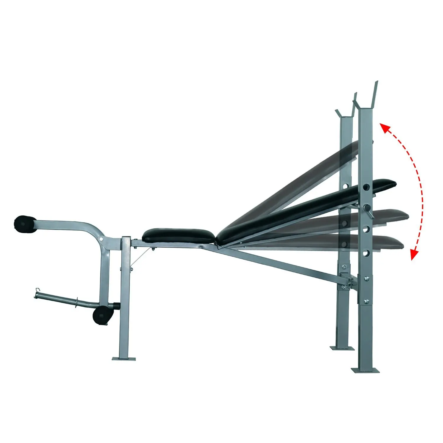 HOMCOM Banco de Musculacion Banco de Pesas Maquina de Fitness Entrenar Musculos 165x68x114cm con Respaldo Regulable Espuma - imagen 3