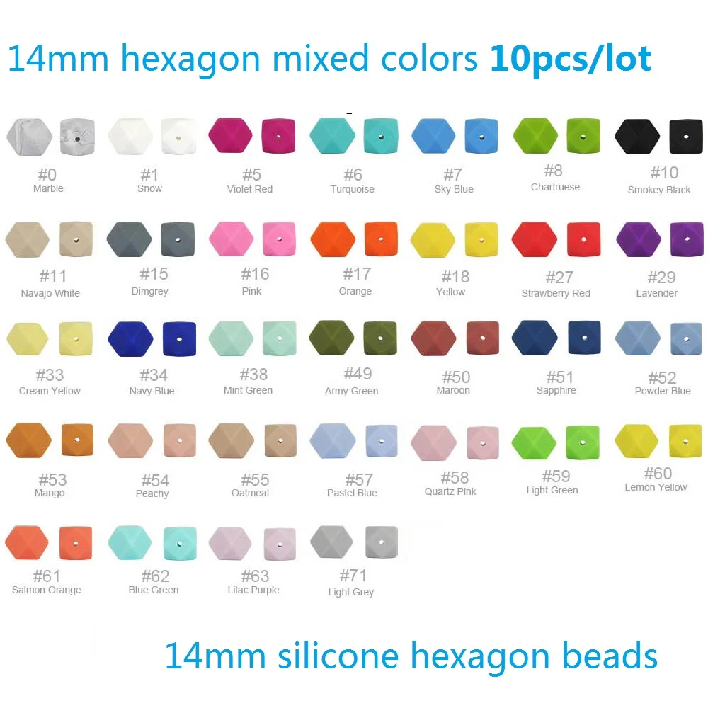 14mm Hexagon beads