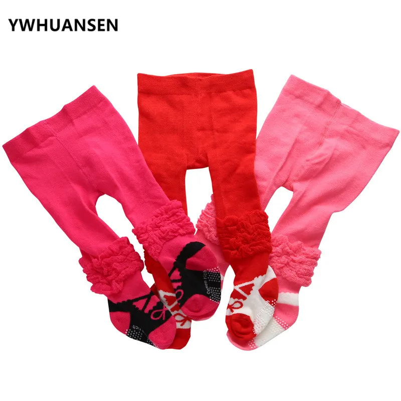 YWHUANSEN, medias a la moda para niños, zapatos antideslizantes de princesa, medias adhesivas para bebés recién nacidos, pantimedias de algodón para niños, Collants Bimba - imagen 5