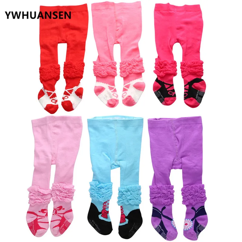 YWHUANSEN, medias a la moda para niños, zapatos antideslizantes de princesa, medias adhesivas para bebés recién nacidos, pantimedias de algodón para niños, Collants Bimba - imagen 4