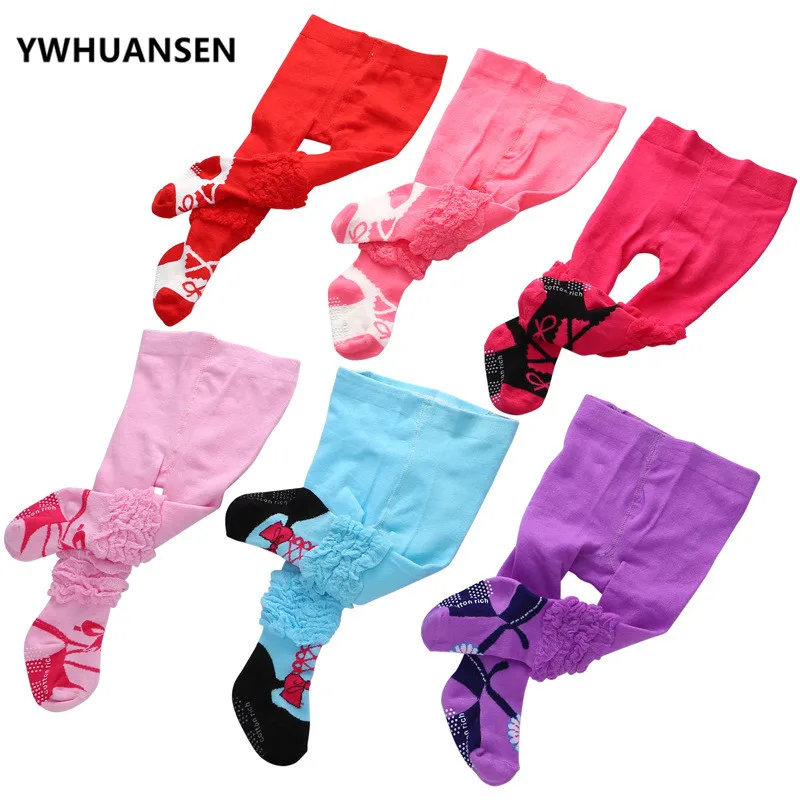YWHUANSEN, medias a la moda para niños, zapatos antideslizantes de princesa, medias adhesivas para bebés recién nacidos, pantimedias de algodón para niños, Collants Bimba - imagen 3