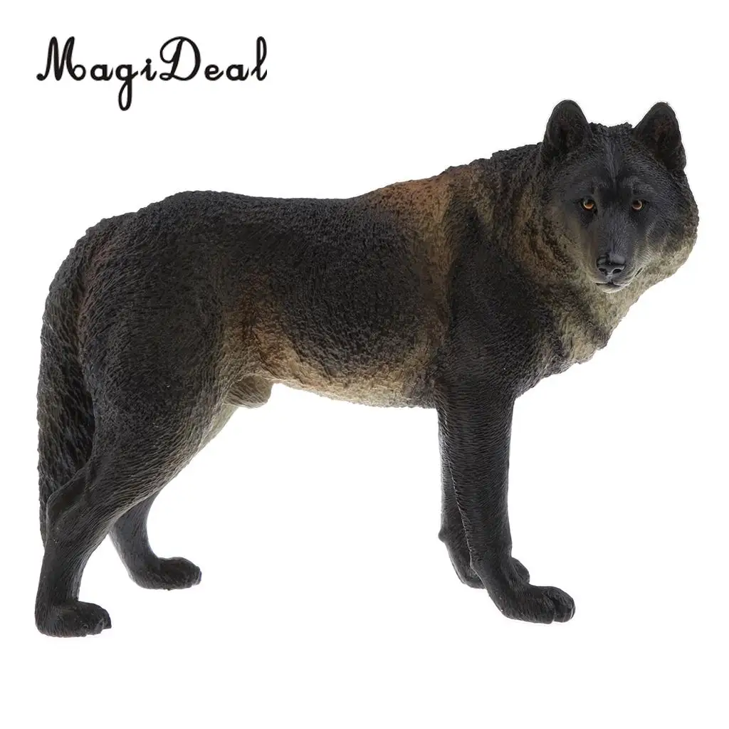 MagiDeal-figuras de acción de PVC para niños, juguete de lobo negro, mesa de casa, decoración de Pub, 1 unidad - imagen 5