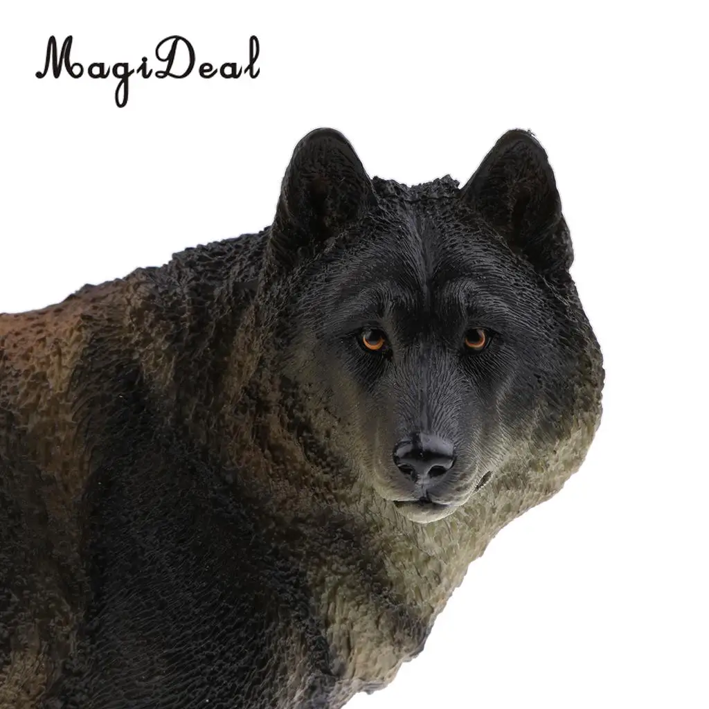 MagiDeal-figuras de acción de PVC para niños, juguete de lobo negro, mesa de casa, decoración de Pub, 1 unidad - imagen 2