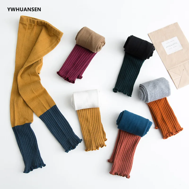 Leggings de colores para niños de 1 a 5 años, nueva edición de primavera, pantalones tejidos de algodón para niñas, medias sin pies - imagen 2