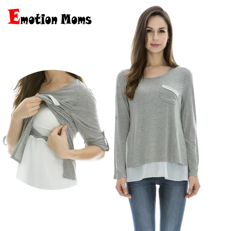 Camiseta de maternity con apertura para lactation – Manga larga posparto - imagen 3