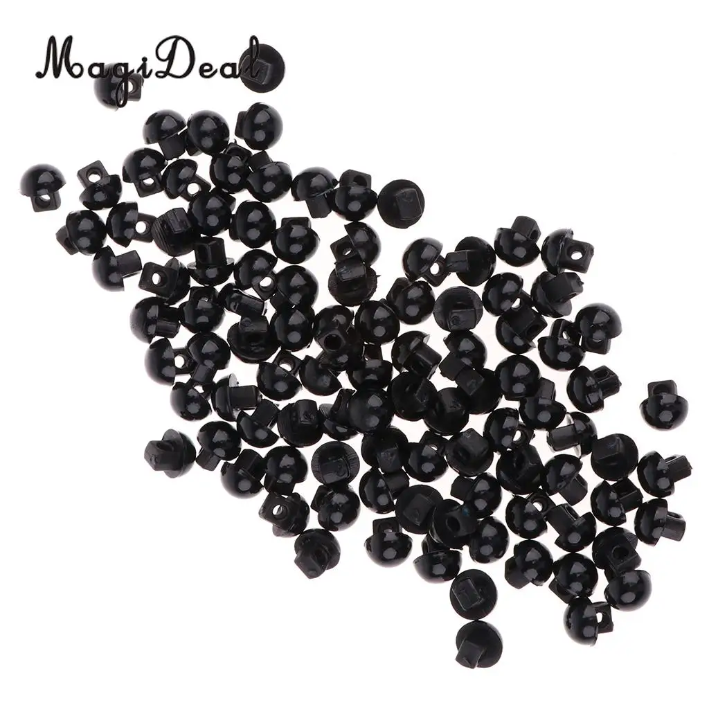 MagiDeal 100Pcs Black Mushroom Sewing Buttons for Clothes Doll Plush Animal Eyes Nose Making Decoration Kids Craft Toy 6mm