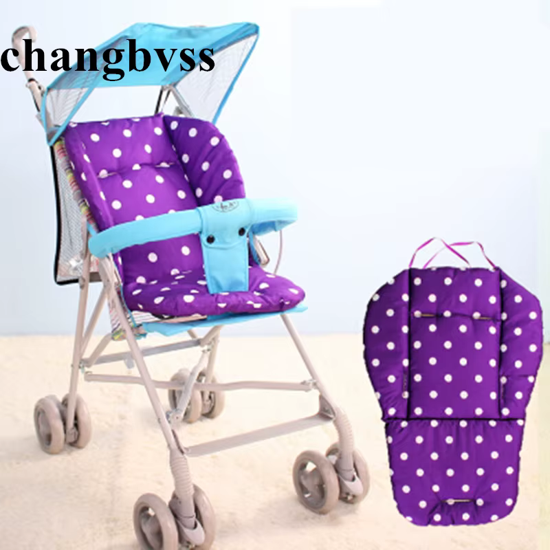 Almohadilla de asiento coche para bebé, funda algodón cómoda cochecito cojín colchón, 5 colores opcionales - imagen 5