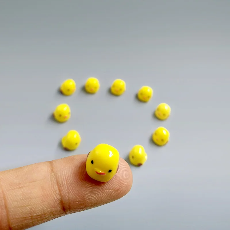 10 unds/pack pequeño pollito amarillo estatuilla bonsái decoración mini jardín de hadas animales de dibujos animados estatua adornos de musgo artesanía de resina DW-S-096 - imagen 5