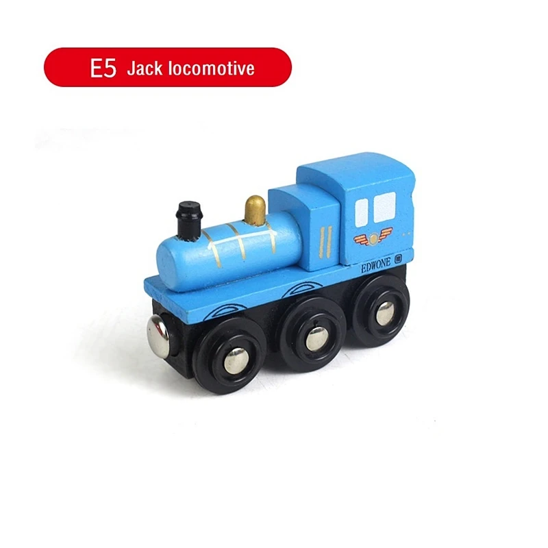 Tren de madera magnético para niños con locomotora y pista ferroviaria - imagen 5