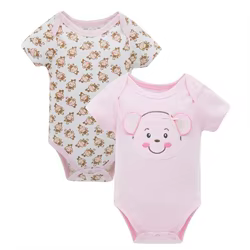 Peleles de manga corta para bebé, niño y niña, ropa para recién nacido, traje para niño pequeño, 2 unids/set por juego, KF109