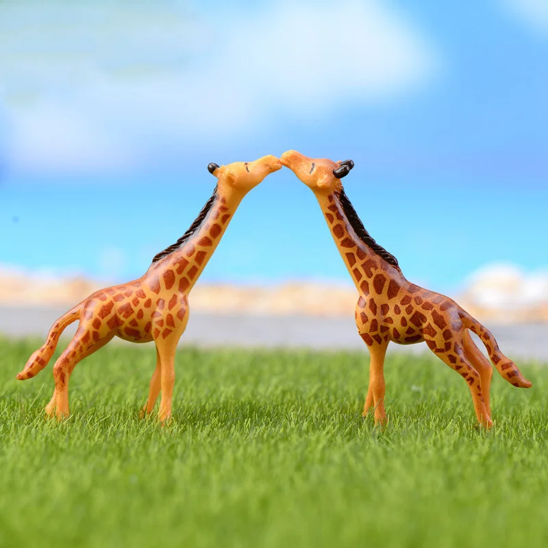 Figuras de jirafa para jardín, figuritas en miniatura de animales de bosque encantador, herramientas de cultivo de maceta, decoraciones decorativas de jardín, miniaturas - imagen 5