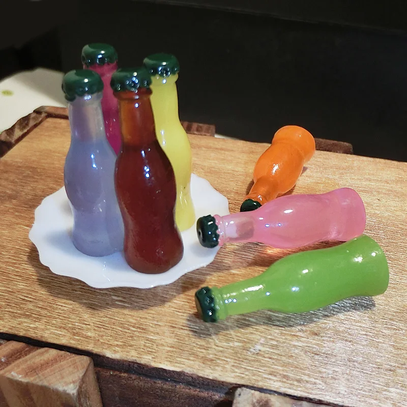 Lote de 7 unidades de figuritas de refrescos de simulación en miniatura, accesorios DIY, decoración para casa de muñecas, estatua de comida de jardín de hadas, juguete artesanal de resina - imagen 5