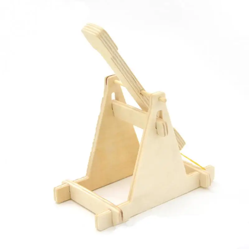 Kids Science Experiment Educational Toys Wooden Trebuchet Catapult Model Kit
