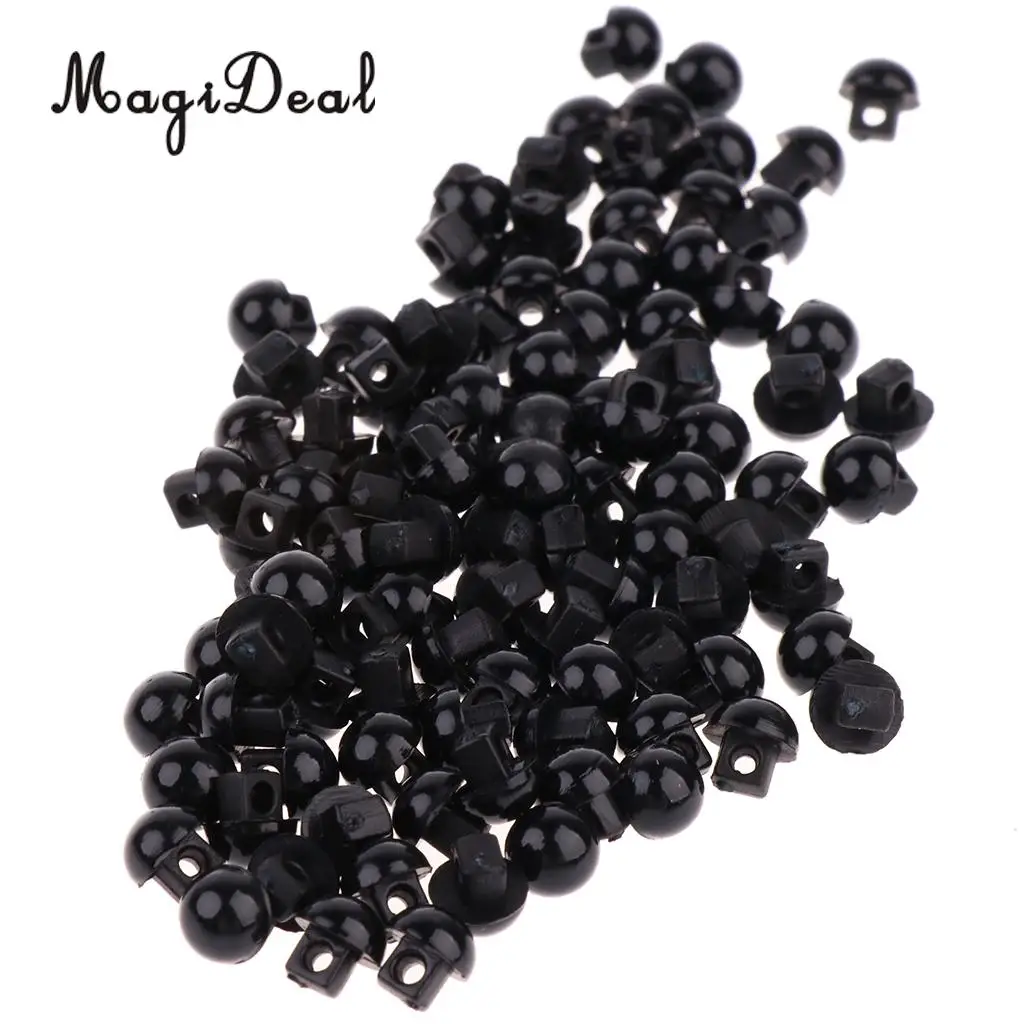 MagiDeal 100Pcs Black Mushroom Sewing Buttons for Clothes Doll Plush Animal Eyes Nose Making Decoration Kids Craft Toy 6mm