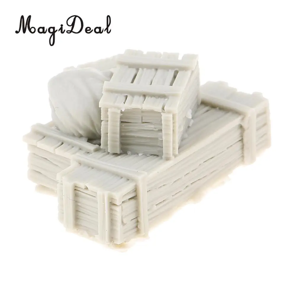 1/35 Resin Soldier Model Scene Accessories Set Sandbags Wall Ammunition Boxes & Bags Full Set Unpainted Kit