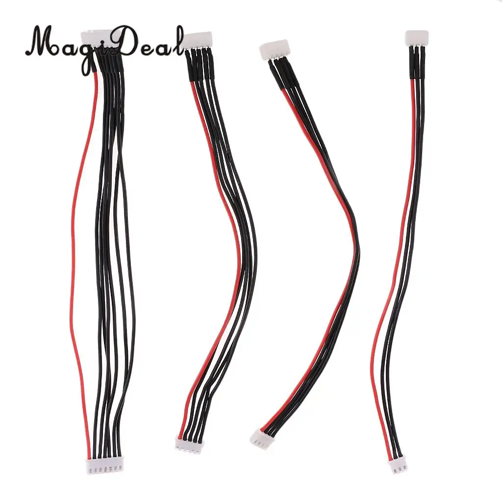 MagiDeal 4Pcs/Lot 2S 3S 4S 6S 20cm Lipo Balance Wire Extension Lipo Charger Adapter Cable Lead Cord for RC Battery Charger