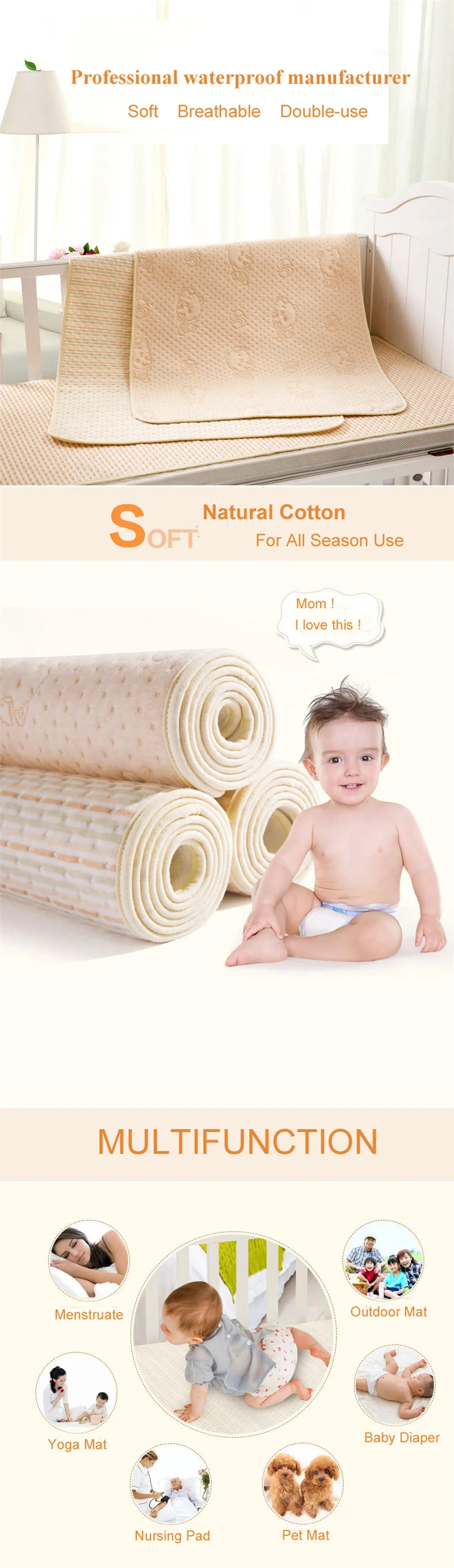 Almohadillas pañales - Uso con bebé