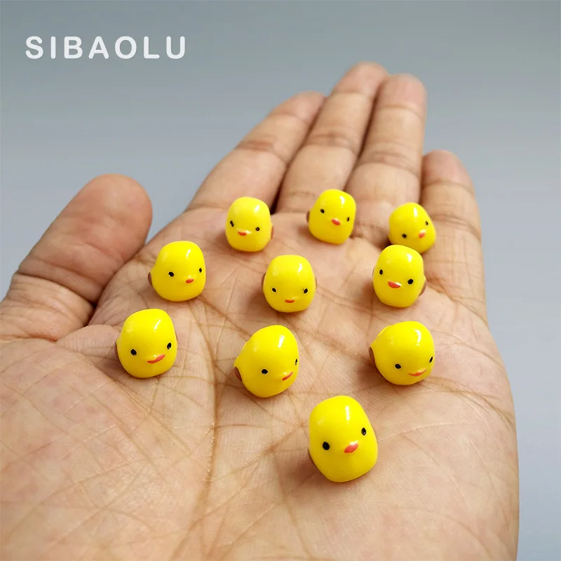 10 unds/pack pequeño pollito amarillo estatuilla bonsái decoración mini jardín de hadas animales de dibujos animados estatua adornos de musgo artesanía de resina DW-S-096 - imagen 2