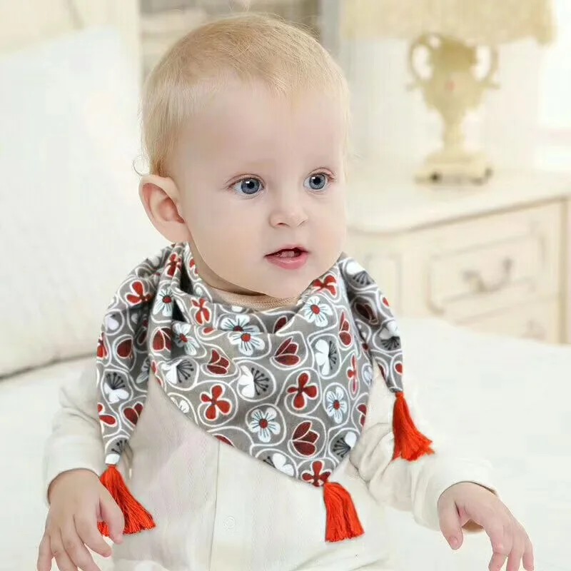 Babero triangular de algodón para bebé, bufanda de alimentación de dibujos animados, delantal de invierno - imagen 2