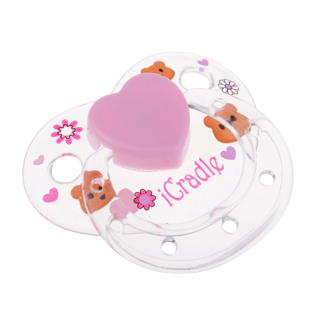 Cute Dummy Cartoon Magnetic Pacifier for Reborn Baby Supplies Pink & Clear