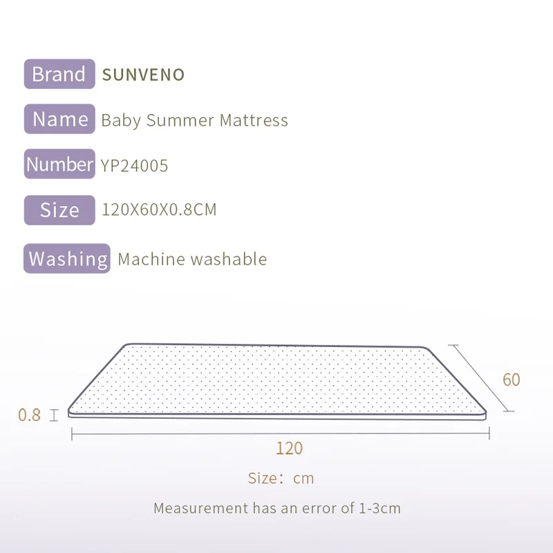 Colchón Sunveno para bebé, colchón transpirable para recién nacido, decoración para habitación de bebé, colchón de cama para bebé - imagen 5