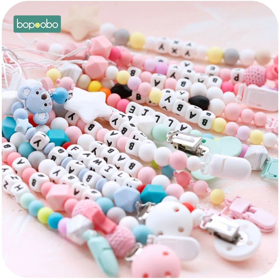 Bopoobo-Cuentas de silicona para dentición de bebé, mordedor con letras del alfabeto, sonajeros, perlas, 12MM, 20 unidades - imagen 5