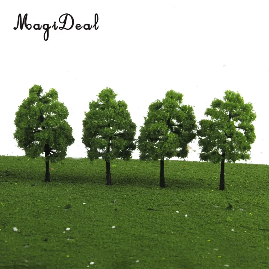 MagiDeal 20Pcs/Lot 1/100 Scale Plastic Model Trees Train Railroad Railway Street Scene Scenery for Park Doll house Garden Decor