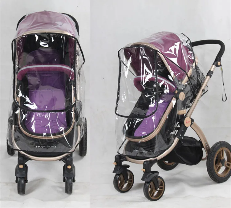 Cubierta de lluvia para cochecito de bebé, protector antipolvo de viento Universal de PVC con ventanas para cochecitos, accesorios para cochecito - imagen 2